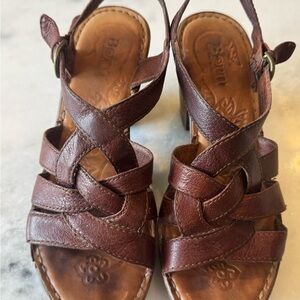 Women's Born Brown Leather Sandals